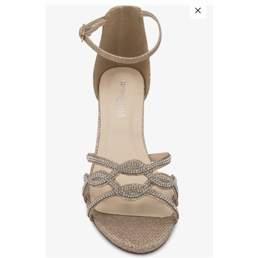 NIB Touch Ups Benjamin Walk Zoey Champagne Rhinestone Sandals Women’s 7